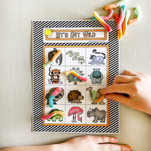 Load image into Gallery viewer, PRINTABLE Safari Birthday Party-in-a-Book™ "Let's Get Wild" (Safari Birthday Treasure Hunt Activity Book for Kids)