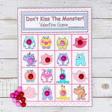 Load image into Gallery viewer, PRINTABLE Valentine's Activity "Don't Kiss The Monster!" (Printable Valentine's Game for Kids!)