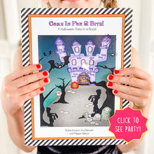 Load image into Gallery viewer, PRINTABLE Halloween Party-in-a-Book™ "Come in for a Bite" (Halloween Treasure Hunt Activity Book for Kids)