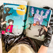 Load image into Gallery viewer, PRINTABLE Halloween Party-in-a-Book™ "Come in for a Bite" (Halloween Treasure Hunt Activity Book for Kids)