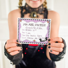 Load image into Gallery viewer, PRINTABLE Halloween Party-in-a-Book™ "Come in for a Bite" (Halloween Treasure Hunt Activity Book for Kids)