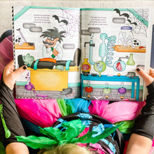 Load image into Gallery viewer, Halloween Party-in-a-Book™ "Frank's Escape" (Halloween Treasure Hunt Activity Book for Kids)