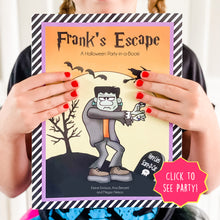 Load image into Gallery viewer, PRINTABLE Halloween Party-in-a-Book™ "Frank's Escape" (Halloween Treasure Hunt Activity Book for Kids)