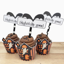 Load image into Gallery viewer, "Haunted House" Printable Halloween Cupcake Liner and Label