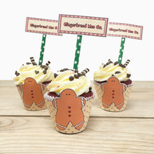 Load image into Gallery viewer, PRINTABLE Christmas Cupcake Label "Gingerbread Man and Co." (Printable Christmas Treat Label and Gift Idea for Kids!)