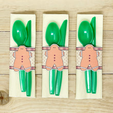 Load image into Gallery viewer, PRINTABLE Christmas Napkin Rings "Gingerbread Man" (Printable Christmas Treat Tag and Craft Idea for Kids!)