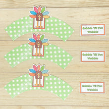 Load image into Gallery viewer, PRINTABLE Thanksgiving Cupcake Label "Gobble 'Til You Wobble" (Printable Thanksgiving Treat Label and Gift Idea for Kids!)