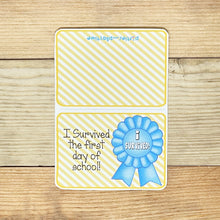 Load image into Gallery viewer, "I Survived my First Day of School” Printable Label