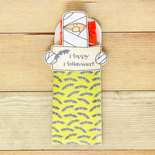 Load image into Gallery viewer, PRINTABLE Halloween Treat Holder "Mummy" (Printable Halloween Candy Bar Pocket for Kids!)