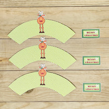 Load image into Gallery viewer, PRINTABLE Christmas Cupcake Label "Rudy the Reindeer" (Printable Christmas Treat Label and Gift Idea for Kids!)