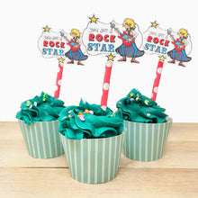 Load image into Gallery viewer, "Rock Star (Boy)" Printable Birthday Cupcake Liner and Label
