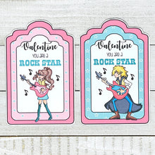 Load image into Gallery viewer, PRINTABLE Valentine's Tag "You're a Rock Star" (Printable Valentine for Kids!)