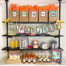 Load image into Gallery viewer, PRINTABLE Safari Birthday Party-in-a-Book™ "Let's Get Wild" (Safari Birthday Treasure Hunt Activity Book for Kids)