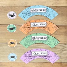Load image into Gallery viewer, "Spider" Printable Halloween Cupcake Liner and Label