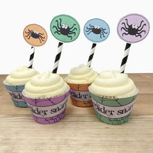 Load image into Gallery viewer, "Spider" Printable Halloween Cupcake Liner and Label