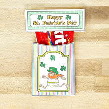 Load image into Gallery viewer, PRINTABLE St Patrick's Day Candy Pocket "Happy St. Patrick's Day" (Printable St Patrick's Treat Holder for Kids!)