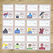 Load image into Gallery viewer, PRINTABLE Valentine's Tag "Superhero" (Printable Valentine for Kids!)