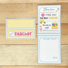 Load image into Gallery viewer, PRINTABLE School Treat Label "Teacher Appreciation" (Printable Teacher Appreciation Treat Label for Students!)