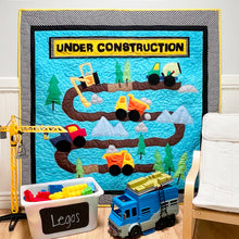 Load image into Gallery viewer, Trucks and Tractors Kid's Quilt Pattern "Under Construction" (Trucks and Tractors Quilt for Kids!)