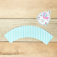Load image into Gallery viewer, "Unicorn" Printable Birthday Cupcake Liner and Label