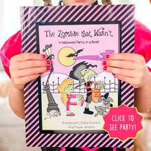 Load image into Gallery viewer, PRINTABLE Halloween Party-in-a-Book™ "The Zombie That Wasn't" (Halloween Treasure Hunt Activity Book for Kids)