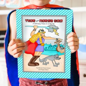 PRINTABLE Superhero Birthday Party-in-a-Book™ "Thor" (Superhero Birthday Party Treasure Hunt Activity Book for Kids)