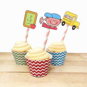 "Back to School" Printable Cupcake Liner and Label