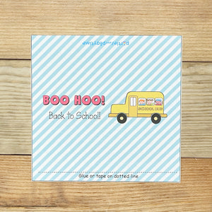 "Boo Hoo, Back to School" Printable Candy Bar Wrapper