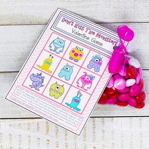 PRINTABLE Valentine's Activity "Don't Kiss The Monster!" (Printable Valentine's Game for Kids!)