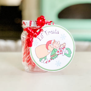 PRINTABLE Christmas Gift Tag "Elf Treats" (Printable Christmas Treat Tag and Gift Idea)