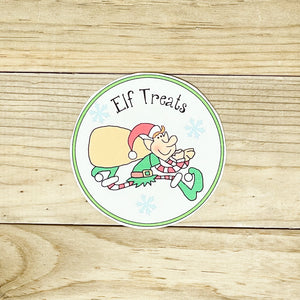 PRINTABLE Christmas Gift Tag "Elf Treats" (Printable Christmas Treat Tag and Gift Idea)