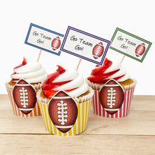 Load image into Gallery viewer, &quot;Football&quot; Printable Cupcake Liner and Label
