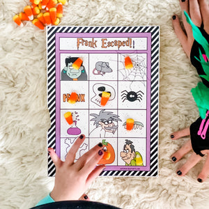 PRINTABLE Halloween Party-in-a-Book™ "Frank's Escape" (Halloween Treasure Hunt Activity Book for Kids)