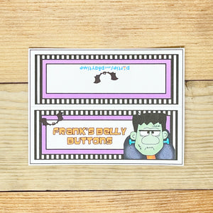 "Frank's Belly Buttons" Printable Halloween Label
