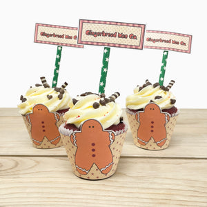 PRINTABLE Christmas Cupcake Label "Gingerbread Man and Co." (Printable Christmas Treat Label and Gift Idea for Kids!)