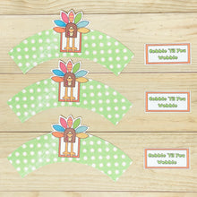 Load image into Gallery viewer, PRINTABLE Thanksgiving Cupcake Label &quot;Gobble &#39;Til You Wobble&quot; (Printable Thanksgiving Treat Label and Gift Idea for Kids!)
