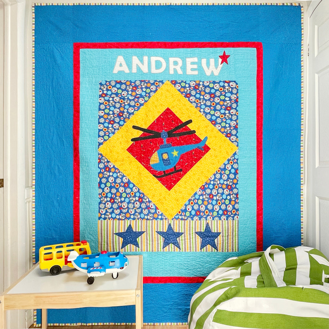 Kid's Helicopter Quilt Pattern (Helicopter Quilt for Kids!)