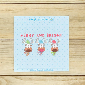 PRINTABLE Christmas Treat Tags "Merry and Bright" (Printable Christmas Candy Bar Wrapper and Gift Idea)