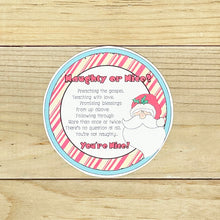 Load image into Gallery viewer, PRINTABLE Christmas Missionary Tag &quot;Naughty or Nice&quot; (Printable Christmas Missionary Tag and Gift Idea)
