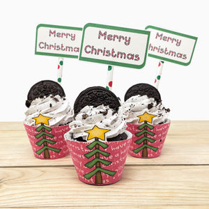 PRINTABLE Christmas Cupcake Label "Oh, Christmas Tree" (Printable Christmas Treat Label and Gift Idea for Kids!)