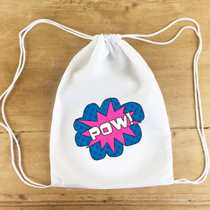"Pink Superhero Pow!" Party Tote Bag 4/$15