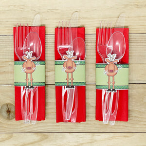 PRINTABLE Christmas Napkin Rings "Rudy the Reindeer" (Printable Christmas Treat Tag and Craft Idea for Kids!)