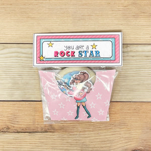 "Rock Star (Girl)" Printable Birthday Cookie Pocket