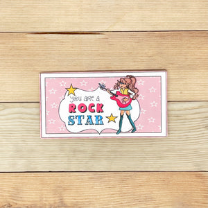 "Rock Star (Girl)" Printable Birthday Money Pocket