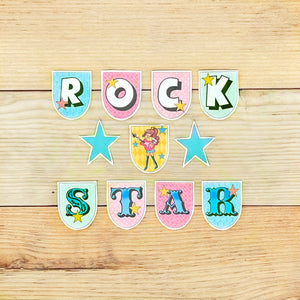 "Rock Star (Girl)" Printable Birthday Banner