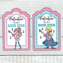 Load image into Gallery viewer, PRINTABLE Valentine&#39;s Tag &quot;You&#39;re a Rock Star&quot; (Printable Valentine for Kids!)

