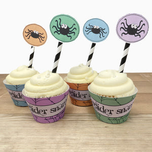 "Spider" Printable Halloween Cupcake Liner and Label