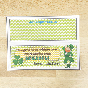 PRINTABLE St Patrick's Day Tag "Green Knickers" (Printable St Patrick's Treat Tag for Kids!)