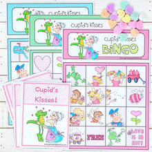 Load image into Gallery viewer, PRINTABLE Valentine&#39;s Bingo Activity &quot;Cupid’s Kisses&quot; (Printable Valentine&#39;s Game for Kids!)
